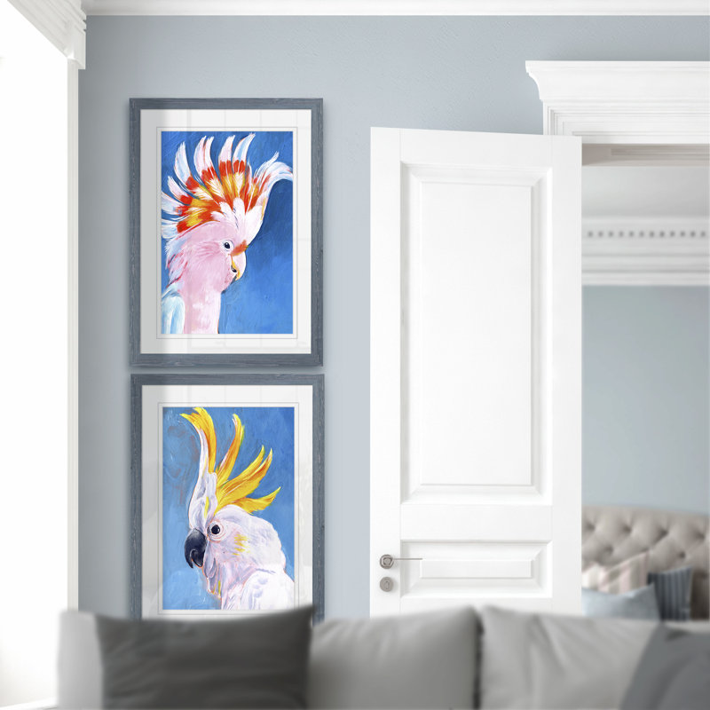 « néon mohawk i » par vincent van gogh, ensemble de 2 reproductions d’art encadrées, H 16 po x l 20 po x P 1,25 po, Blanc mat