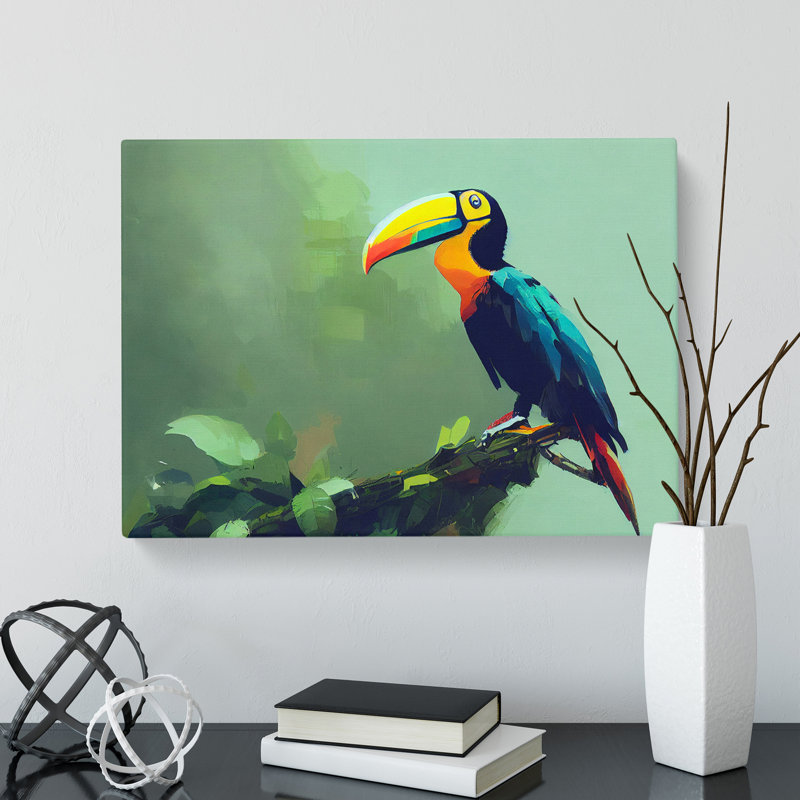 Toucan Bird Art Painting Vol.3 - Wrapped Canvas, 40cm H x 60cm W x 3cm D