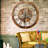 Wall Clock 24" Round Oversized for Living Room decor with Real Moving Gears America Collection-73808859
