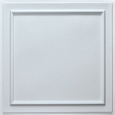 Tuile de plafond blanche à poser ou à coller en blanc 1,98 pi x 1,98 pi Belgique