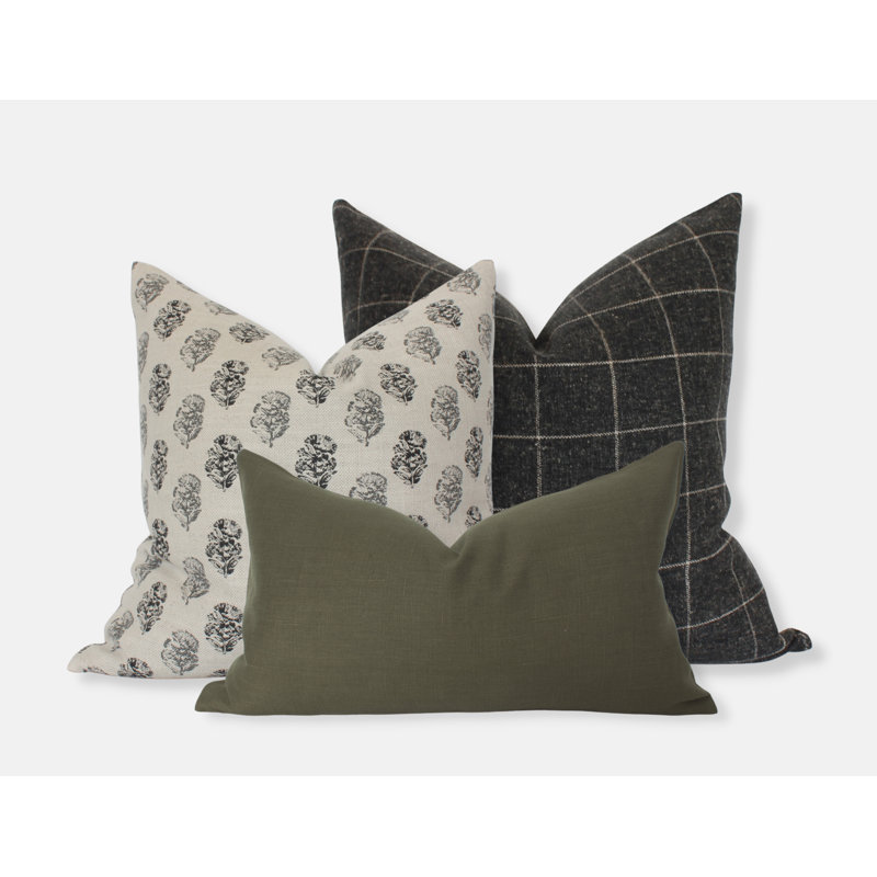Modern Pillow Set Of 3, Throw Pillows For Couch Green