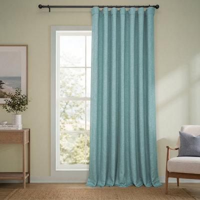 Ottis Faux Linen Room Darkening Curtain Panel