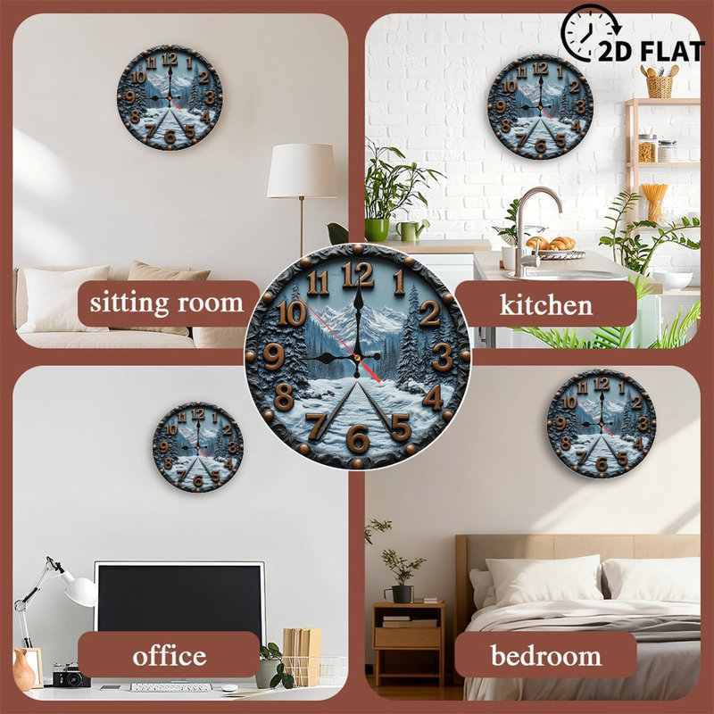 Horloge murale Winter Mountain