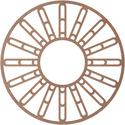Médaillon de plafond en bois ajouré de 16 po de diamètre x 5 3/4 po x P 3/8 po