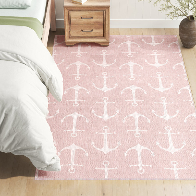Tapis intérieur / extérieur Brentwood, Rectangle 5 pi 3 po x 7 pi 10 po, Rose