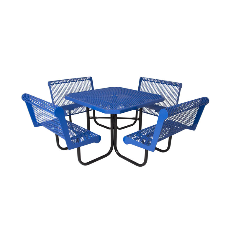 Table de octogone avec bancs avec dossiers