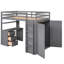 Lit mezzanine avec tiroirs, bureau et garde-robe-1282667115