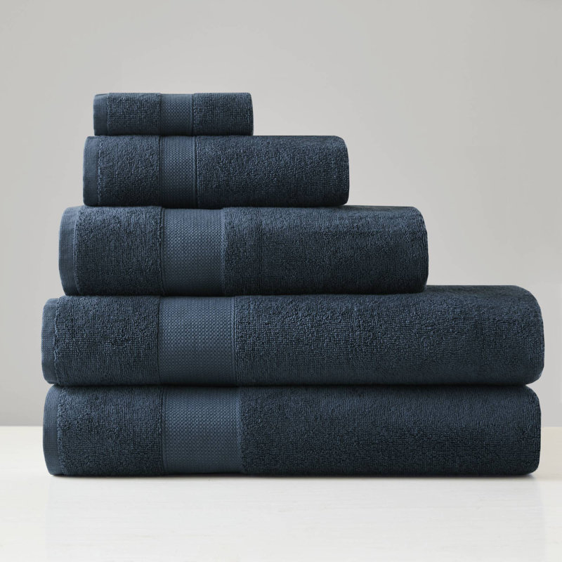 500 GSM 100% Turkish Cotton Navy Oversized 2-Piece Towel Set, Navy, Bath Sheets - 2 Pack