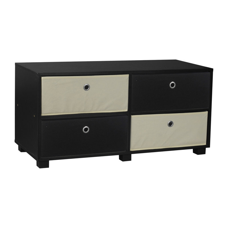 Unfinished TV Stand for TVs up to 43", Black/Ivory