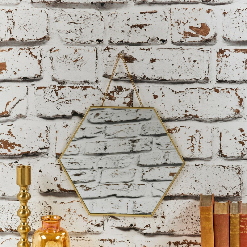 Miers Metal Flat Wall Mirror, 22cm H x 22cm W