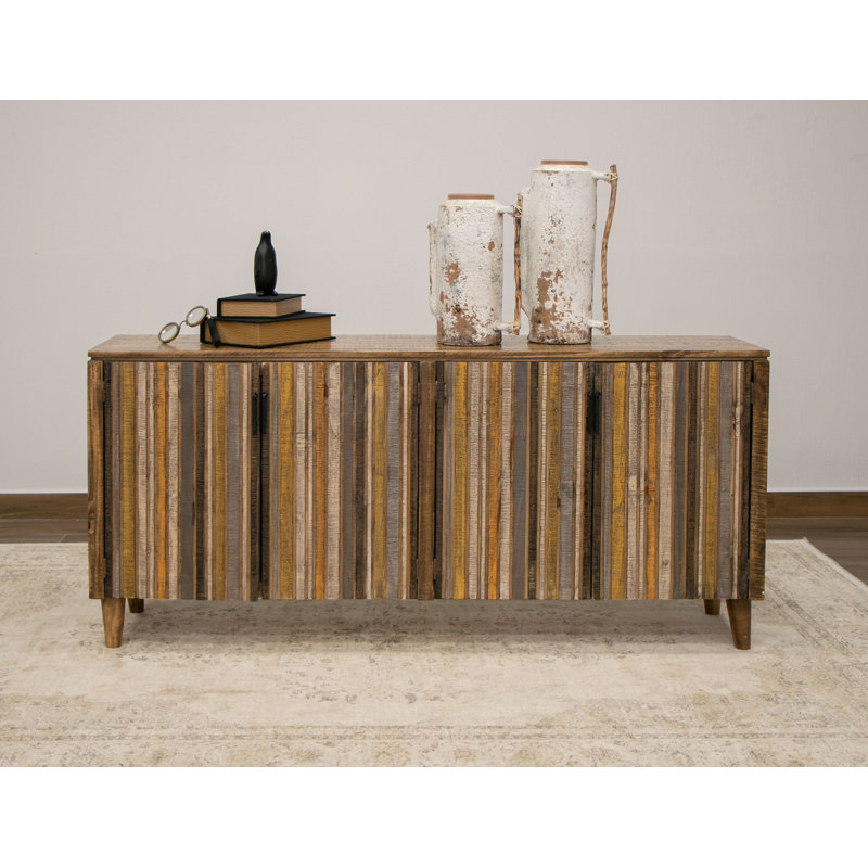 Tiza 68.5'' Solid Wood Sideboard, Brown/Beige/Yellow