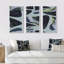 Decorative Elements on Blue - 3 pièces, reproduction sur toile flottante-1627455679-1627455678
