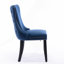 Chaise de salle à manger rembourrée à oreilles avec garniture cloutée et pieds en bois massif, ensemble de 2-805395200-805395205