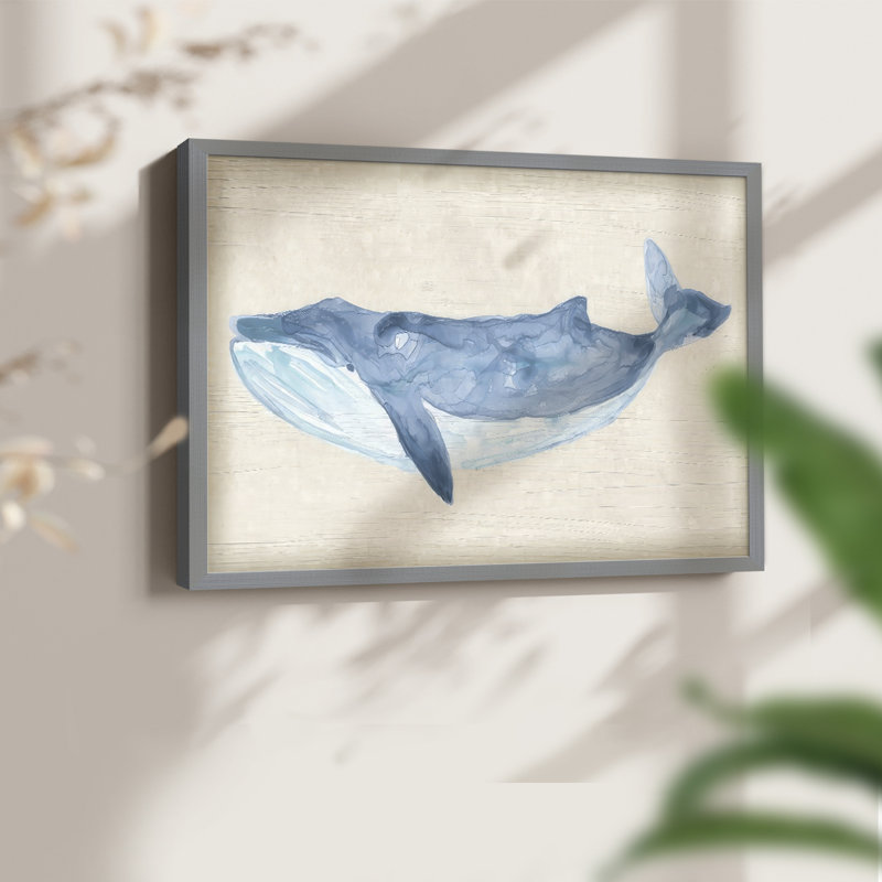 Rustic Whale II -Framed Print - Restickable, H 8 po x l 10 po, Gris