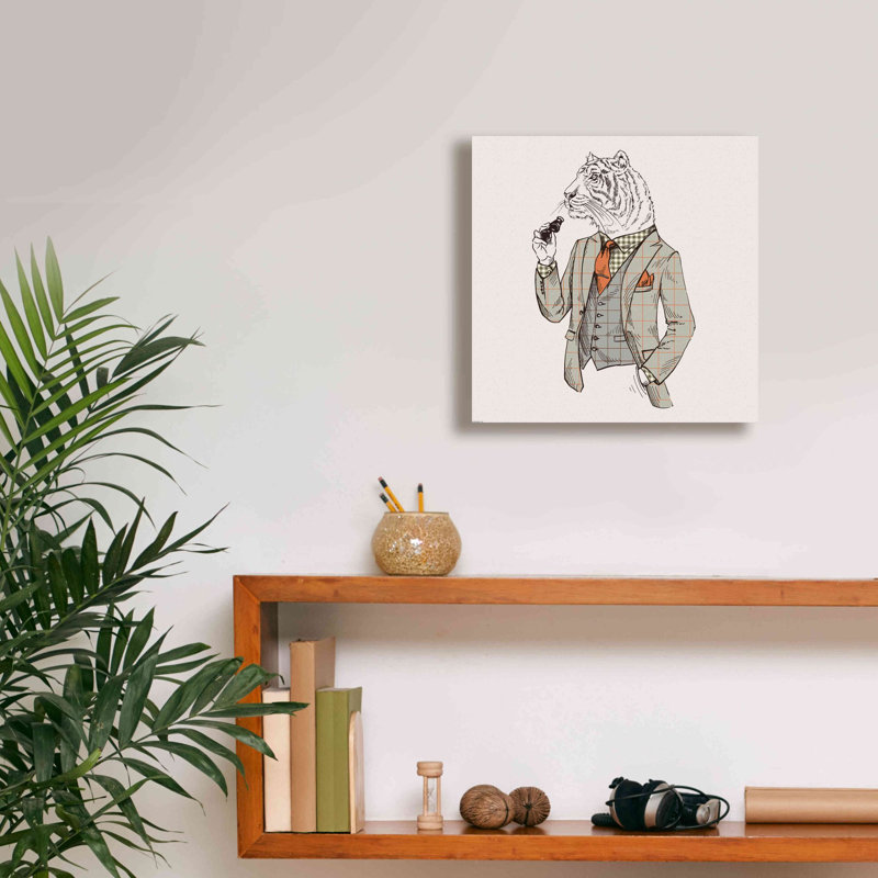 «Tiger-Man» par GraphINC, estampe numérique sur toile, H 12 po x l 12 po