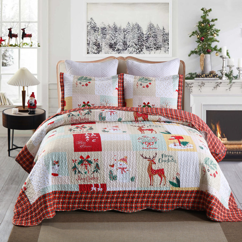Polyester Plaid Quilt, null