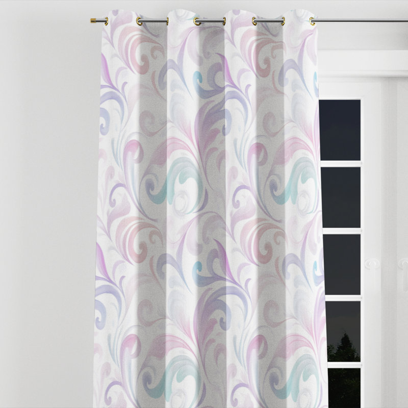 Rideaux Boho pour la chambre à coucher - Rideau à œillets Paisley Timeless, L 52 po x L 120 po, Œillets dorés