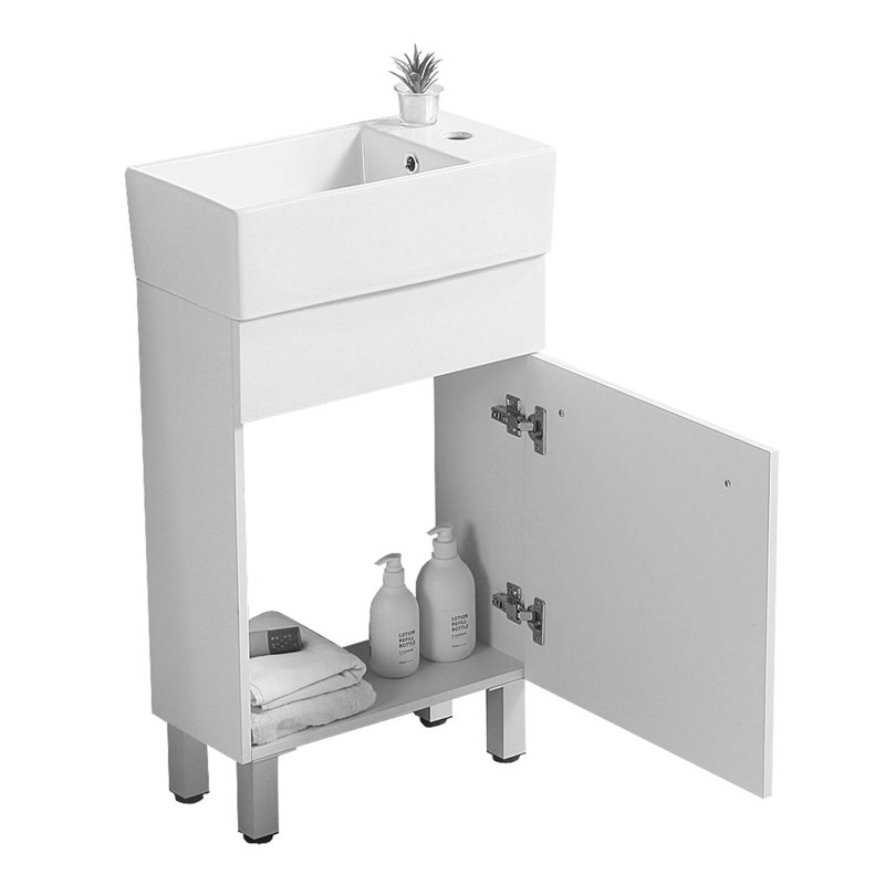 Armoire de salle de bain 19 "avec lavabo en céramique
