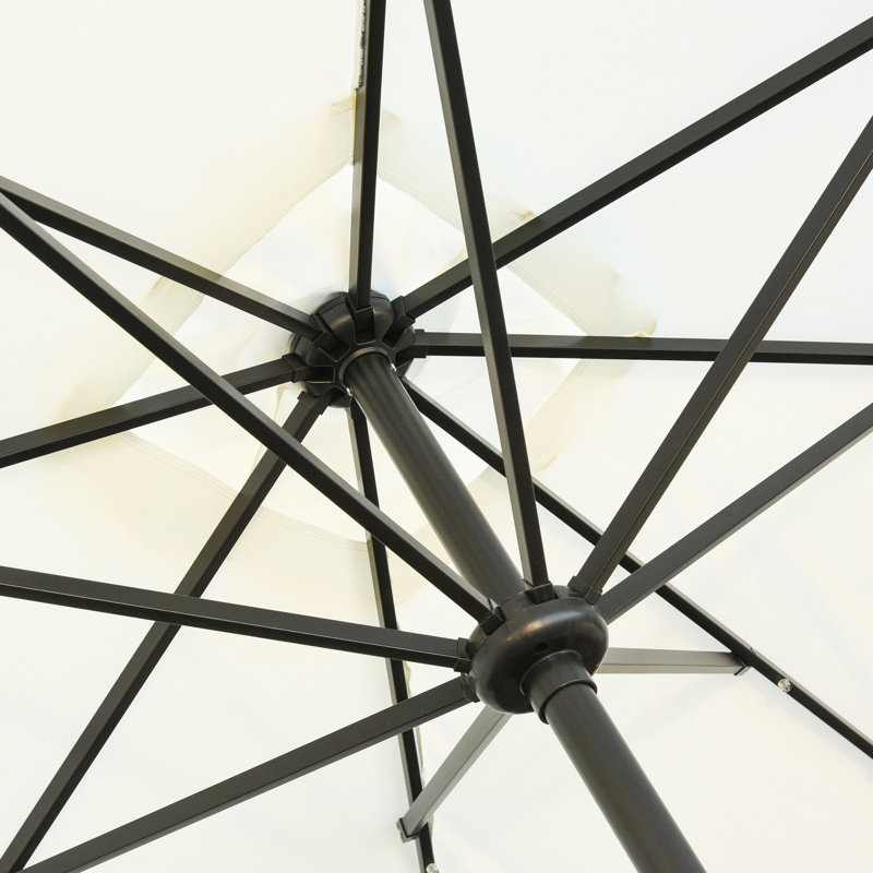 Parasol solaire à DEL 9 'x 7' inclinable et inclinable, abat-jour extérieur pour rendre les expériences plus agréables dans le jardin, patio avec lumières 7 ', etc., fonction, différents réglages