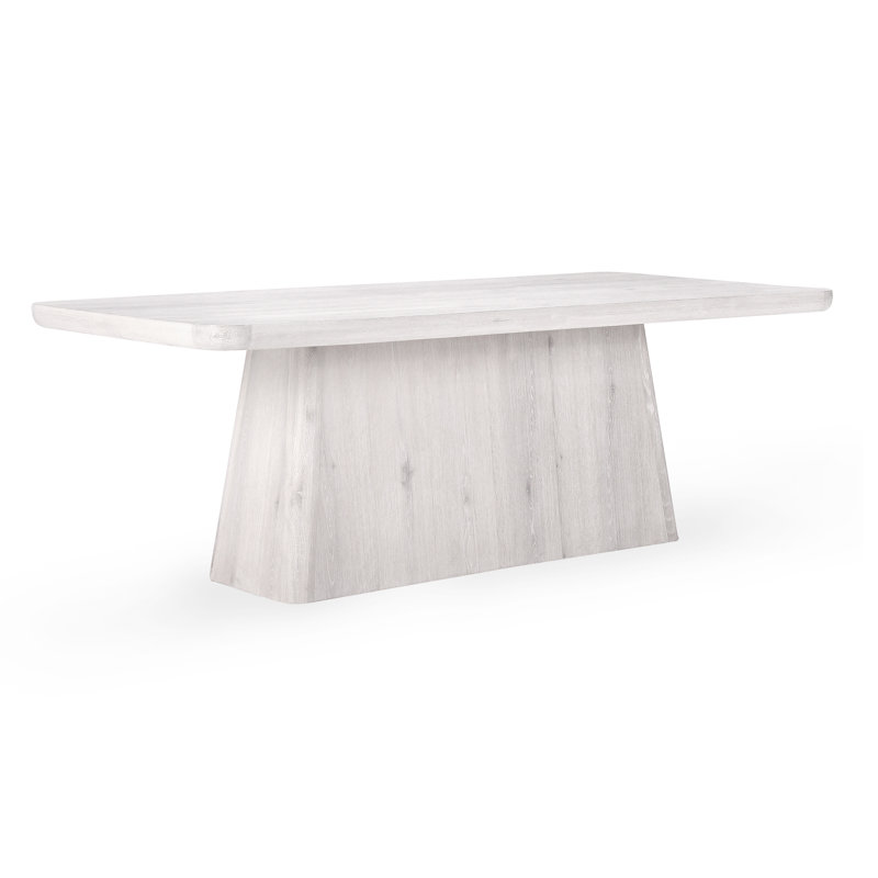 Pedestal Dining Table, 30" H x 71" L x 39" W, White Wash