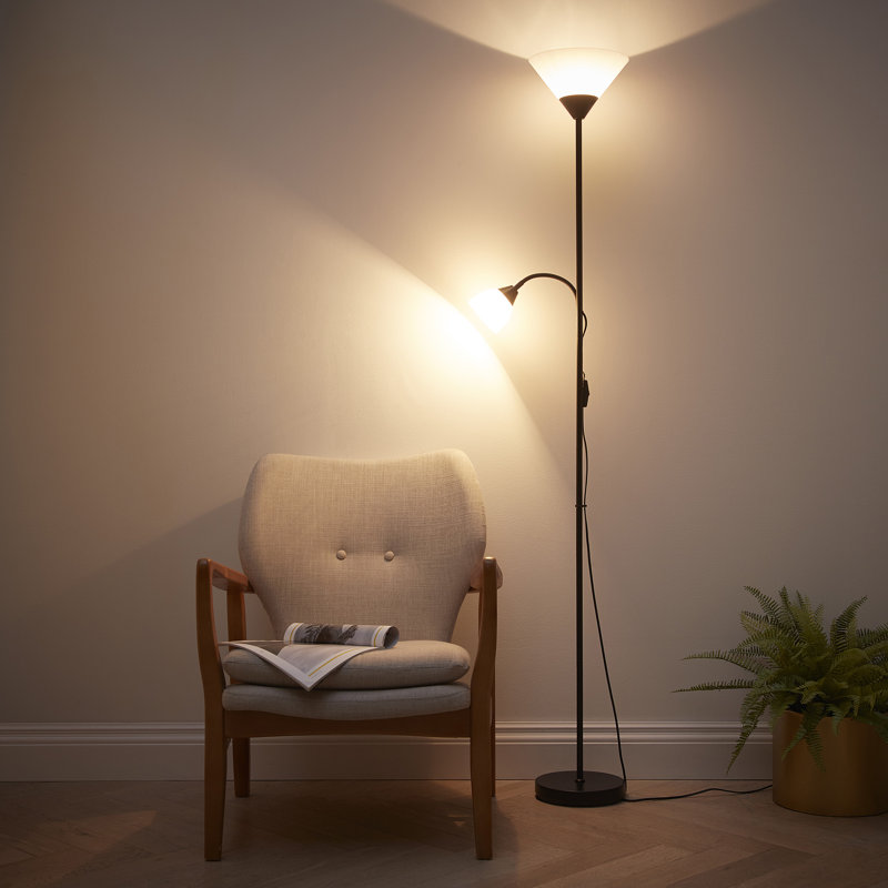 Estela 180cm Uplighter Floor Lamp, Black