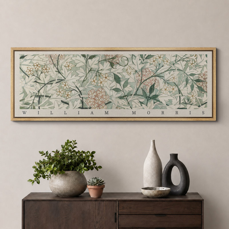 «Abstract Botanical Floral Motif Botanical Nature Landscape», reproduction d'art sur toile, H 20 po x l 60 po, Naturel