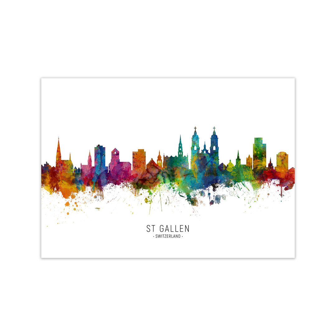 St. Gallen Switzerland Skyline by Michael Tompsett - Print