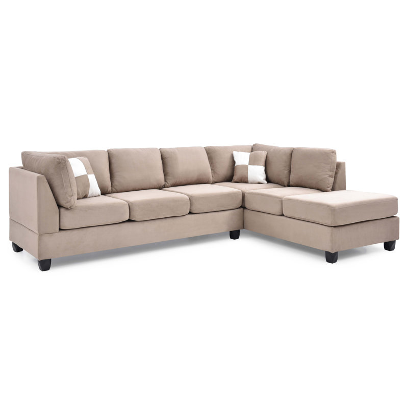 Canapé modulaire Malone (3 boîtes), Tissu moka, Orienté à droite