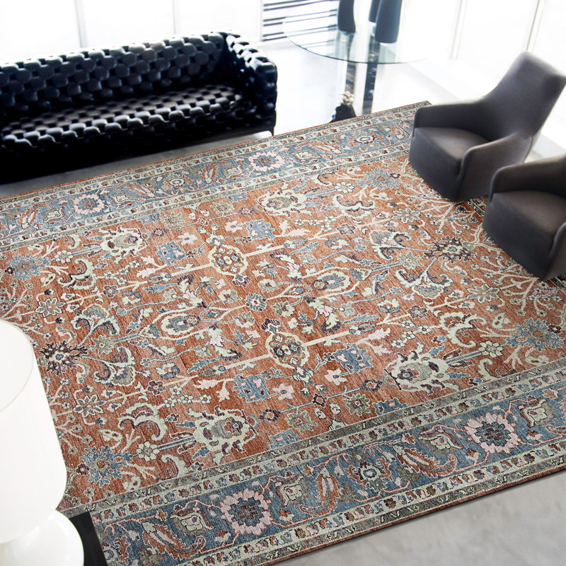Tapis rectangulaire en laine noué à la main, Rectangle 9 pi x 12 pi