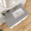 Comptoir de meuble-lavabo simple 36 po avec lavabo, comptoir de salle de bain en pierre d'ingénierie grise, conception de lavabo décalé à droite, trous de robinet de 4 po, comptoir de remplacement