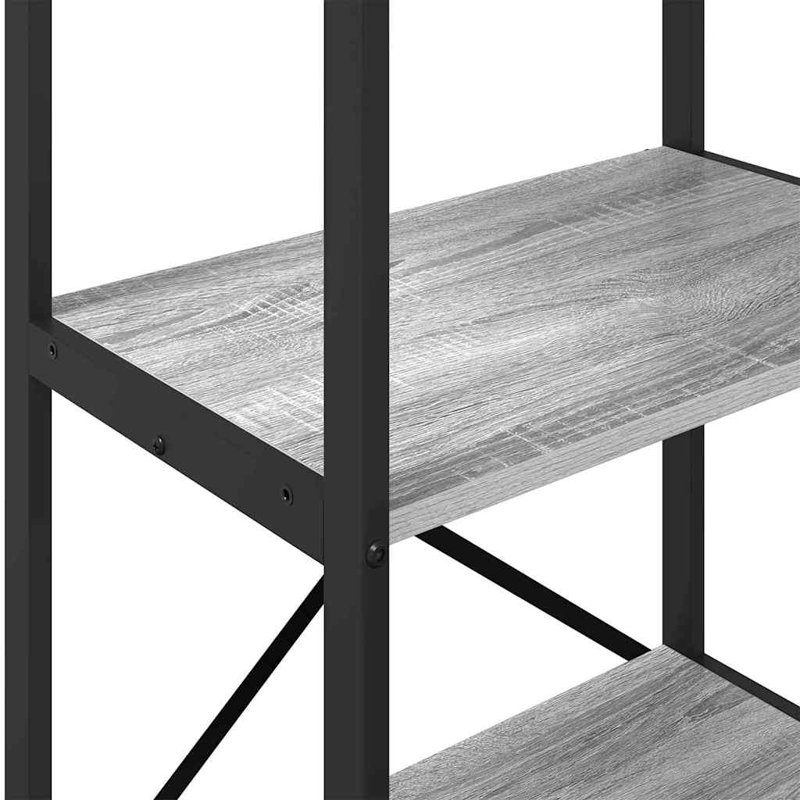 96 cm H x 56 cm W Steel Etagere Bookcase, Grey Sonoma