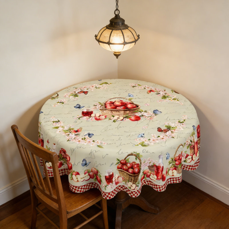 Nappe ronde lavable à motif pomme Apple, Rond 60 po