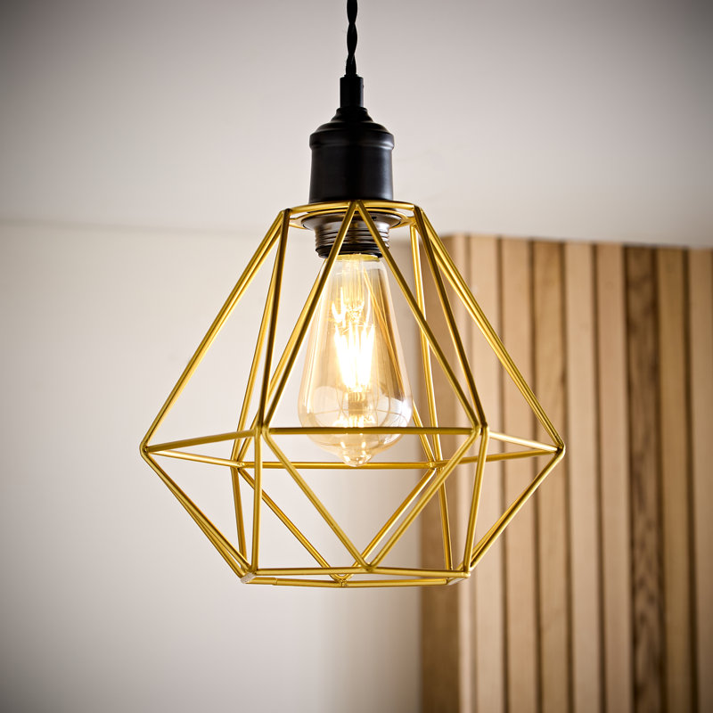 Carnegie 20cm H Metal Novelty Pendant Shade ( Clip On ), Gold