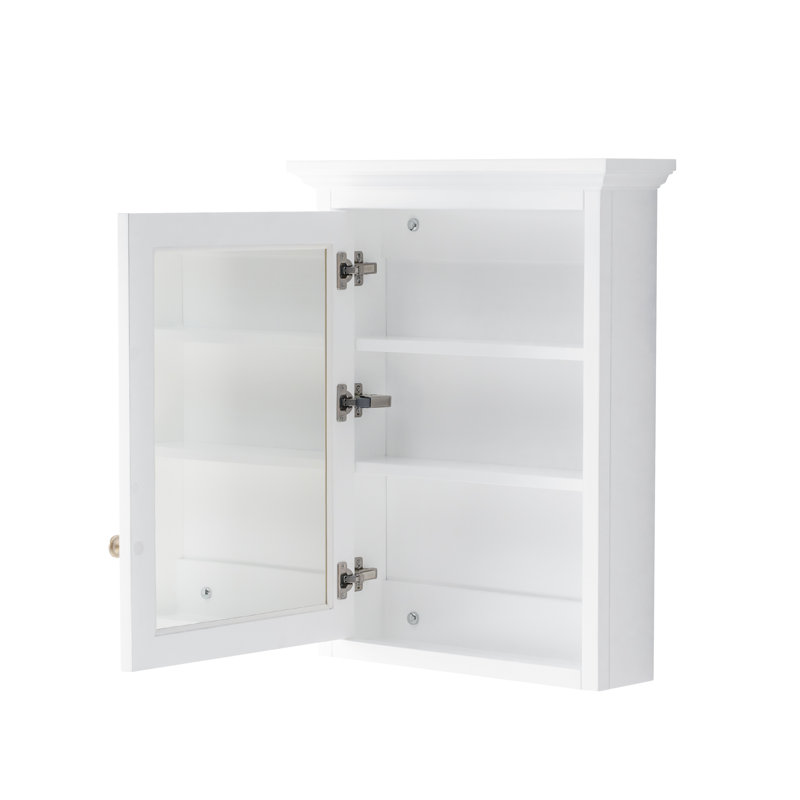 Armoire à pharmacie avec cadre en bois massif avec miroir et tablettes en bois l 24 po x H 30 po, Coulissante double, Gauche