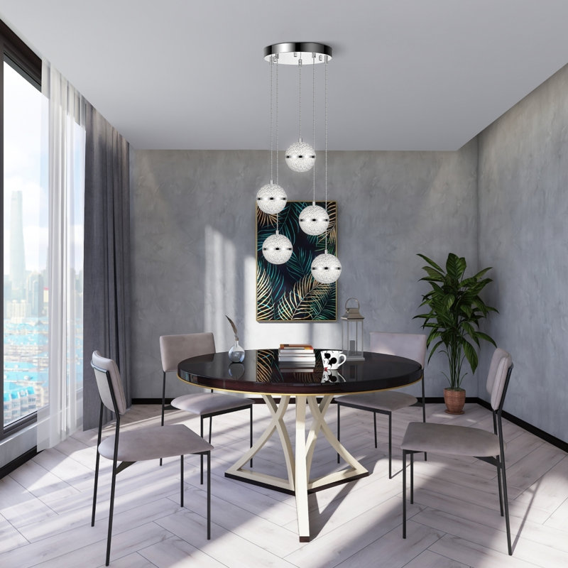 Luminaire suspendu à 5 lumières Adetoun Orb
