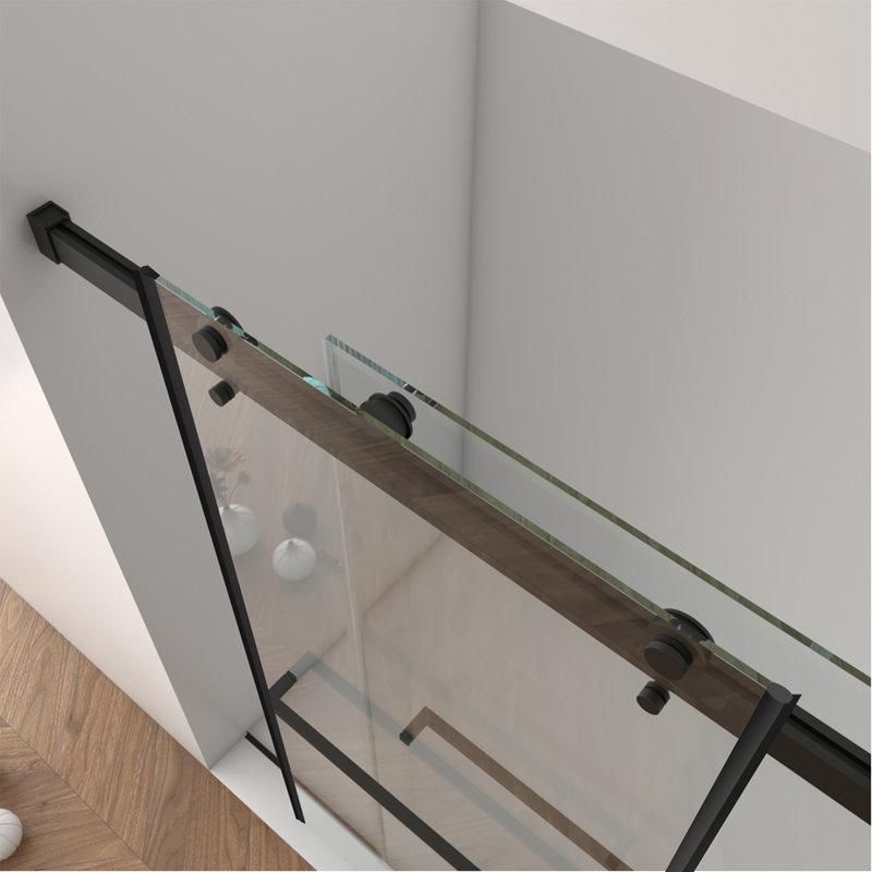 Porte de douche réglable en verre trempé stratifié