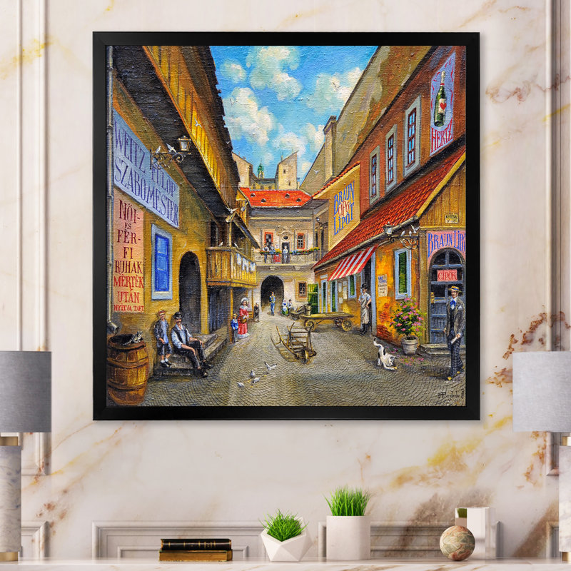 «Mexico Street», reproduction d'art sur toile, Cadre photo noir, H 16 po x l 16 po x P 1 po