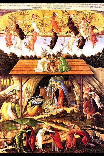 « crèche » par sandro botticelli, impression, H 30 po x l 20 po x P 1,5 po