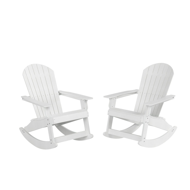 Arrlo Outdoor Adirondack HIPS Rocking Chair, White