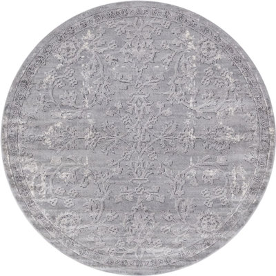 Hidekazu Floral Gray Area Rug