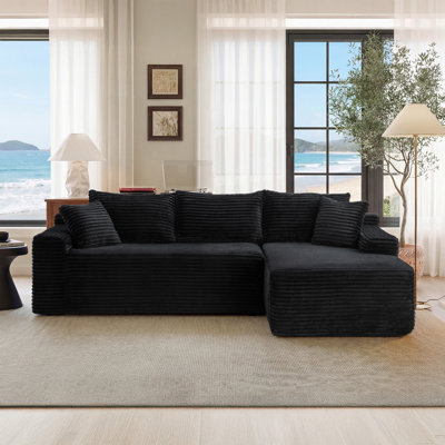 94.5" Cloud Modular Sectional Sofa Couch with L-Shape Chaise,Modern Minimalist Upholstered Couches for Living Room Bedroom,Deep Seat Corner Couch,No Assembly Required