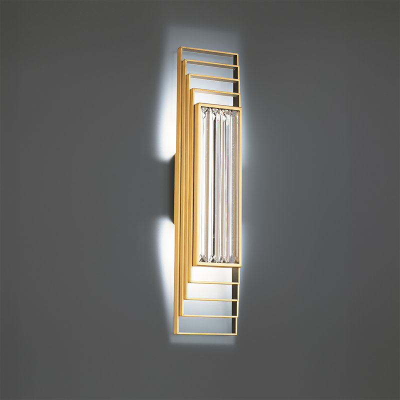 Terrace 1 Light Crystal LED Wall Sconce, Aged Brass