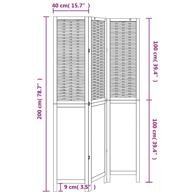 Farnum Solid Wood Accent Room Divider, White, 160cm H x 110cm W