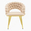 Ensemble de 2 chaises de salle à manger en velours beige avec pieds plaqués or, chaises d'appoint modernes pour la salle à manger et la cuisine-1063791756-1063791745