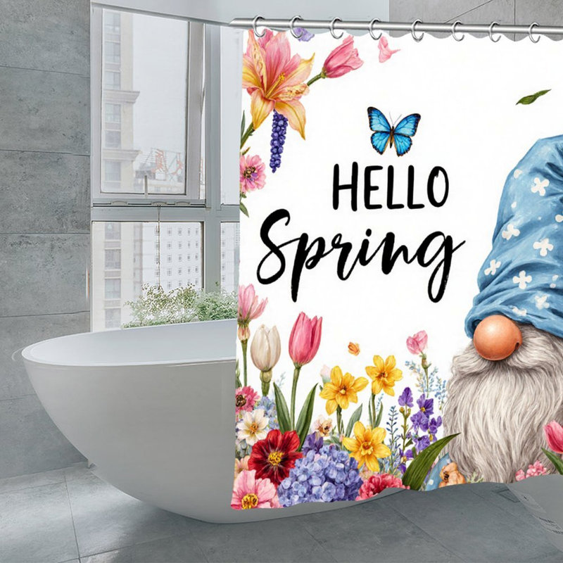 Rideaux de douche Hello Spring, Bleu floral 5
