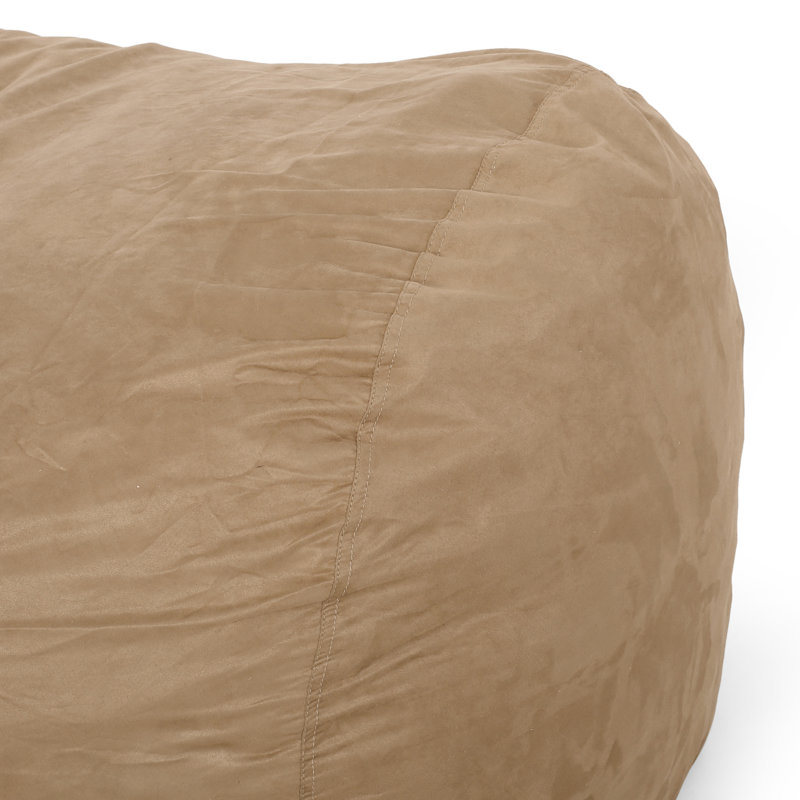 Fauteuil à billes cylindrique en microfibre, Beige, H 33 po x l 70 po x P 45 po