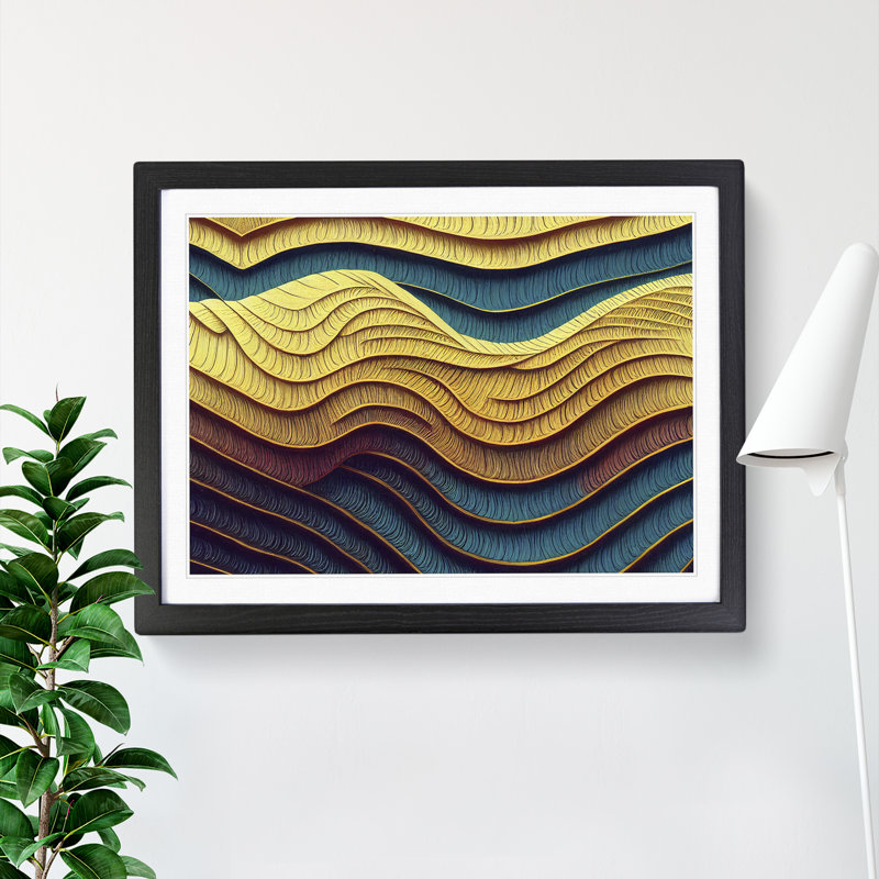 Stupendous Modern Abstract Art - Single Picture Frame Print, 25cm H x 34cm W x 2cm D, Black