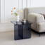 Tempered Smoke Glass Sidetable, Small Tea Table Night Stand Tempered Glass Sofa Table-1621412483