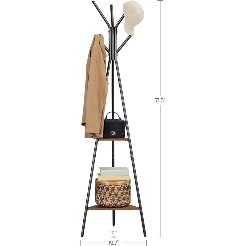 Portemanteau autoportant avec 2 tablettes