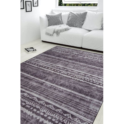 Tapis décoratif gris anthracite